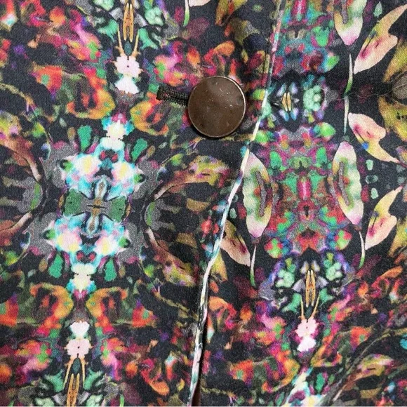 Zara Kaleidoscope Floral Blazer Size M Multicolor Statement Print Jacket - Picture 4 of 11